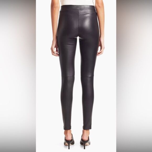 Theory Black  lamb Leather Leggings, US0 - Picture 5 of 13